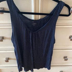LOFT size large sleeveless polka dot top
